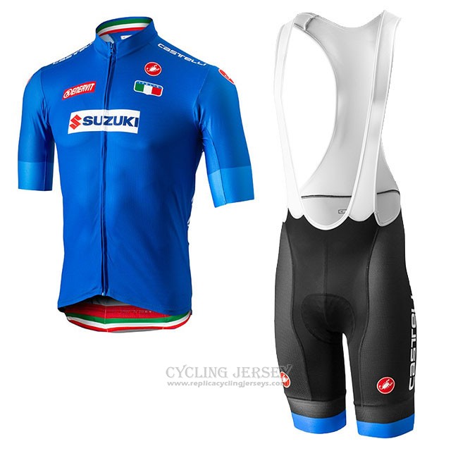 2018 Cycling Jersey Italy Blue Short Sleeve and Bib Short(1)